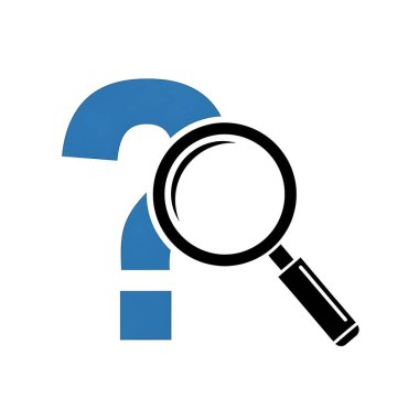 soru işareti büyüteç vektör çizimi ile