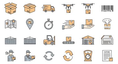 lojistik simgeleri ayarlandı, özet biçimi