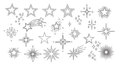 Bir dizi yıldız. vektör simgeleri.