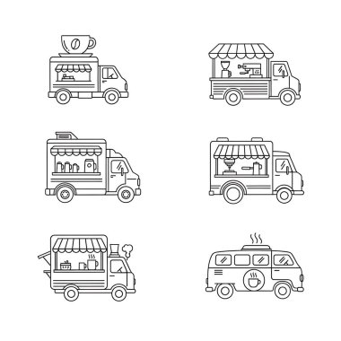 yiyecek ve içecek vektör simgeleri.