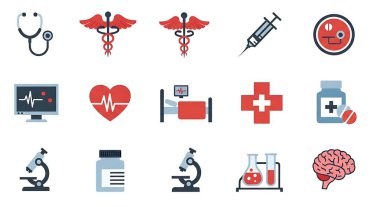 Tıbbi vektör simgeleri ayarlandı