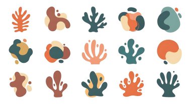 Deniz kabuğu seti. Vektör çizimi. düz biçim.