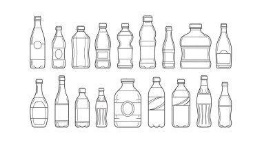 Su, şişe, soda, soda, bir şişe süt, soda. vektör