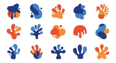 Renkli el çizimi vektör çizimleri kümesi.