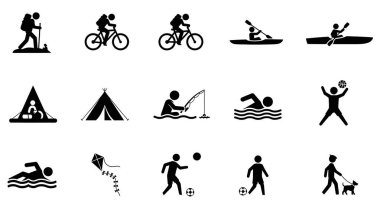 Plaj simgelerin vektör ayarla.