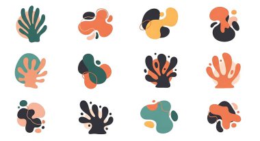 Deniz yaşamı tasarımınız için vektör simgeleri.