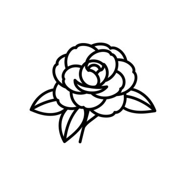 Yapraklarla çizilen çizgi çiçek