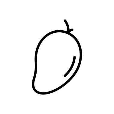 Mango ikonu. Beyaz grupta izole edilmiş vektör çizimi