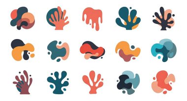 Tasarım için soyut şekiller ve elementler dizisi