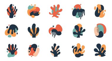 Soyut el çizimi elementler. vektör illüstrasyonu.