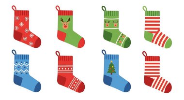 Yılbaşı çorapları, Noel ağacı, çorap ve çorap.