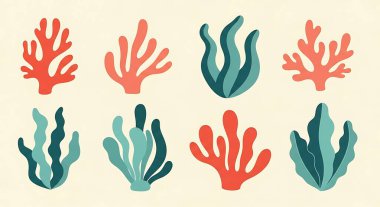 vektör set deniz bitkileri