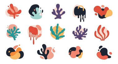 soyut el çizimi elementler, tropikal bitkilerle ayarlanmış.