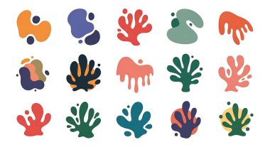 El çizimi soyut şekiller. Soyut şekiller. Karalama seti. soyut vektör illüstrasyonu.