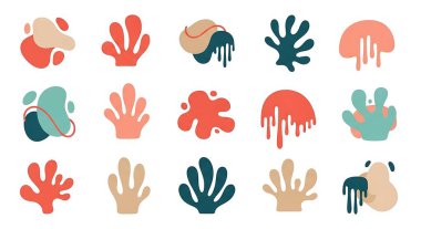 Çeşitli şekillerde soyut el çizimi vektör çizimleri.