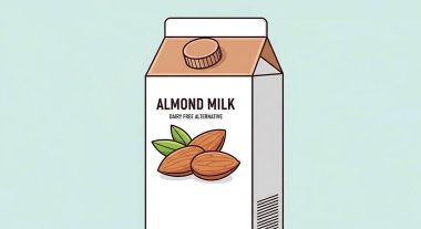 Badem sütü illüstrasyonu