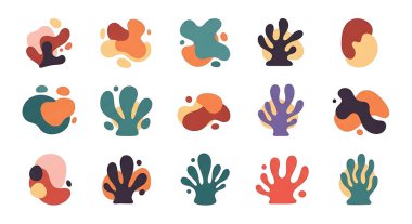 Soyut geometrik şekiller koleksiyonu. Vektör ayarlandı El çizimi karalama elementleri.