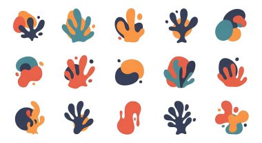 Vektör, tropikal bitkiler ve palmiye ağaçları ile elde boyanmış soyut tropikal bitkiler belirledi. sosyal medya için modern tasarım.