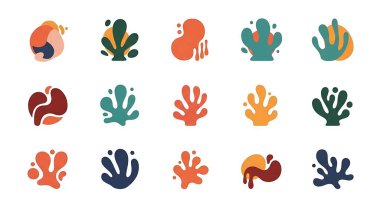 Tropikal ağaçlı düz simgeler