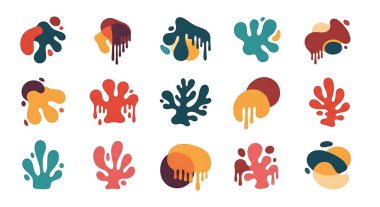 Soyut şekiller, el çizimi karalama tasarım elementleri, tasarım için çağdaş sanat.