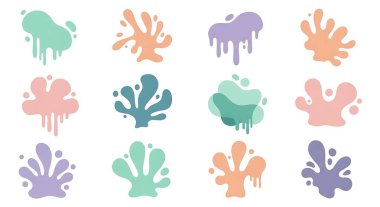 Elle boyanmış suluboya damlalar, vektör illüstrasyonu