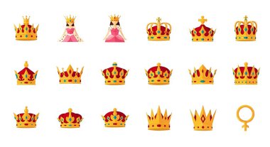 Taç takımı. vektör karikatür çizimi