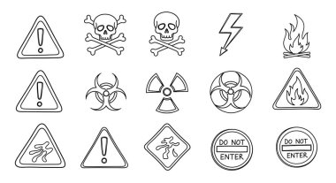 vektör tehlike işareti kümesi