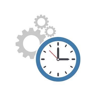 Zaman yönetimi simgesi vektörü web ve mobil uygulama tasarımınız için beyaz arkaplanda izole edildi, zaman yönetimi logosu kavramı