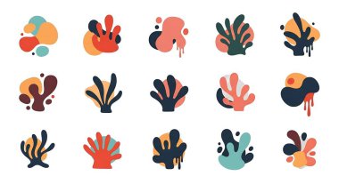 soyut el çizimi elementlerle ayarlandı. modern vektör illüstrasyonu.