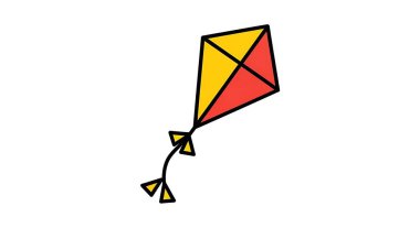 Uçurtma simgesi web için şeffaf beyaz arkaplanda izole edilmiş modada