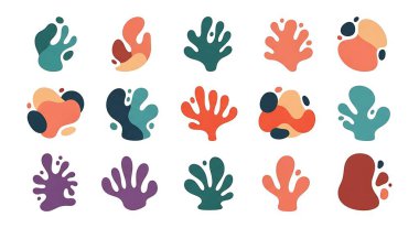 Renkli soyut şekiller kümesi