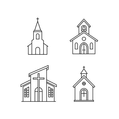 Kilise vektör logosu çizimi tasarımı