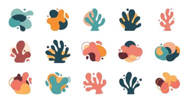 Soyut şekiller ve biçimler. El çizimi vektör illüstrasyonu.