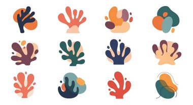 El yapımı deniz elementleri. vektör illüstrasyonu.