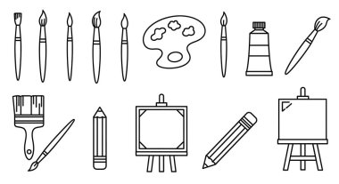 Okul malzemeleri seti ve el çizimi stili vektör çizimi tasarımı