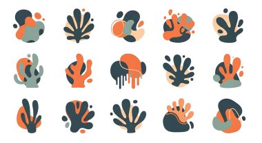 El çizimleri soyut şekiller, soyut arkaplan. vektör koleksiyonu.