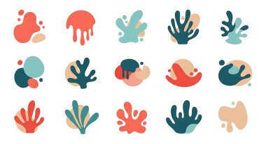 Elle çizilmiş elementlerle soyut şekiller. vektör sanat illüstrasyonu.