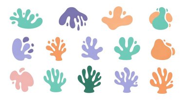 Elle çizilmiş suluboya vektör simgeleri. vektör illüstrasyonu