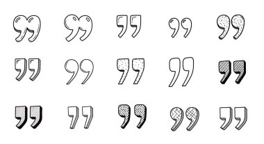 Beyaz arkaplanda izole edilmiş siyah konuşma balonu simgeleri kümesi, vektör illüstrasyonu