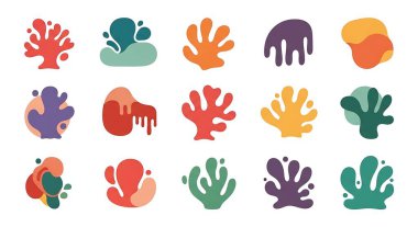 Soyut renkli çizilmiş el çizimleri çizimleri. Basit şekiller, şekiller, şekiller, renkler. vektör illüstrasyonu