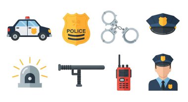 Polis arabası simgeleri, çizgi film tarzı