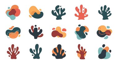 Soyut elementlerle soyut şekiller çizilmiş el çizimleri. vektör illüstrasyonu.