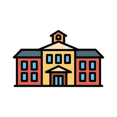 Şeffaf bir arka planda üniversite vektör illüstrasyonu. Birinci kalite semboller. kavram ve grafik tasarımı için vektör çizgisi düz simgesi.