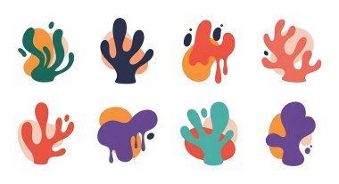 Soyut şekiller dizisi. modern vektör illüstrasyonu