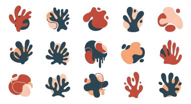 El boyası suluboya şekiller vektör çizimi