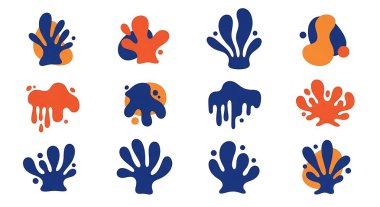 El çizimi soyut şekiller ve desenler. Soyut şekillerin vektör çizim kümesi, tasarım için el çizimi elementler.