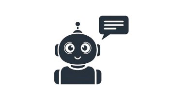 Gülümseme simgesi olan konuşma balonu, logo vektör illüstrasyonu