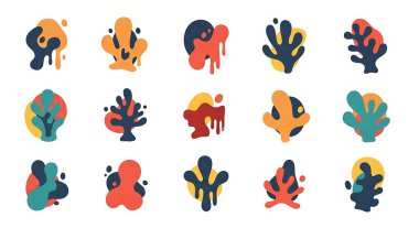 Vektör soyut el çizimi ögeleri kümesi