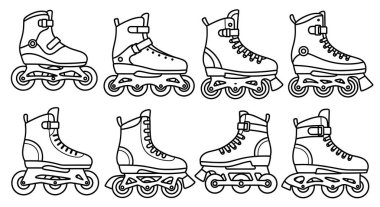 Buz hokeyi patenlerinin vektör kümesi