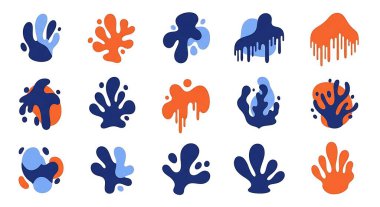 Soyut el çizimi elementler kümesi, vektör çizimi